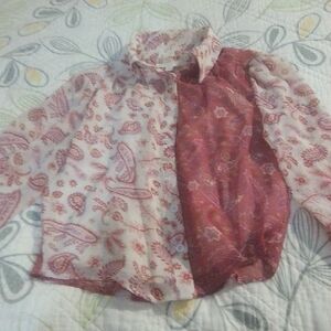 Chelsea & Violet Kids Red and White Paisley Button Down Shirt